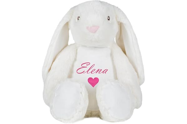 Peluche range pyjama personnalisée avec un prénom en broderie (LAPIN)