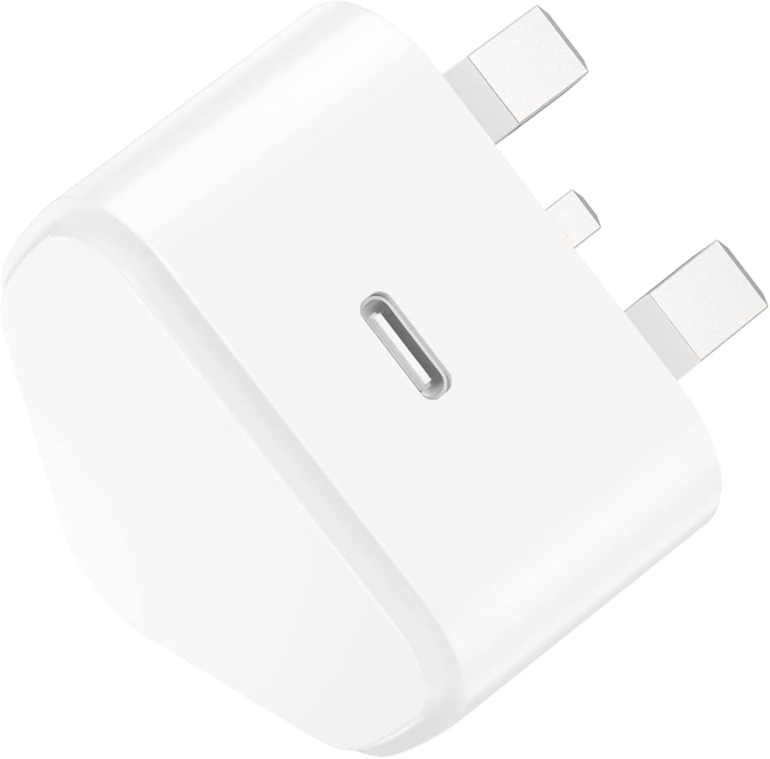 USB C Plug for iPhone 16 15 14 13 12 11 Pro Max Plus X XS XR 8, SE 2020, iPad Pro Air Mini, AirPods Pro, Samsung Galaxy, 25W Fast Charger USBC Type C Power Charging Head Adapter Charge Wall PD UK