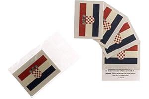 TATTOODRUCKER 10 x Kroatien Tattoo Fan Fahnen Set - EM 2024 - Croatia temporary tattoo Flag (10)