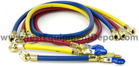 Yellow Jacket 25985 FlexFlow Valve 8" from Angle End, 60", Red/Yellow/Blue (Pack of 3)