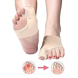 Bunion Corrector Big Toe Straightener, Bunion Splint Support Protectors Sleeve, Pain Relief Sleeves with Built-in Silicone Pad (1 Pair) (L)