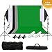 Produktbild Fotostudio Set Dauerlicht Softbox Hintergrund Fotoleinwand Led Studioleuchte 2 x 2m Hintergrundsystem 4 Hintergrundstoffen Tragtasche