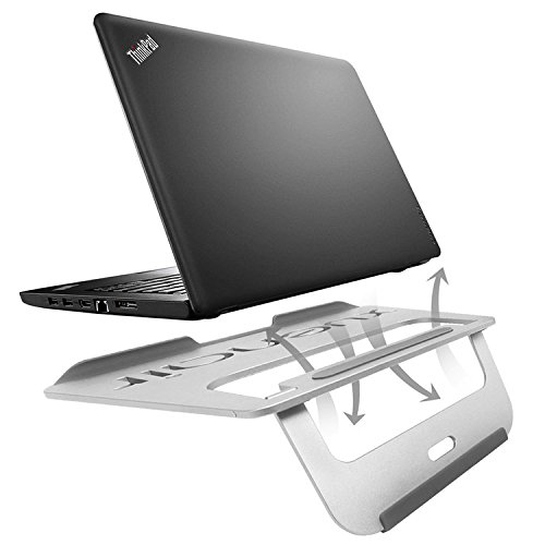 First2savvv JS-DNPB-16D01 silbern Luxus Ergonomic Aluminium Portabler kühlend Ständer Laptopständer Notebookständer für 12″-17″ Laptops, Notebook PC, MacBook Pro & Air mit schwarz USB-Lampe - 2