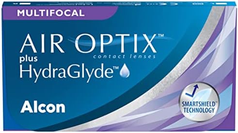 Air Optix plus HydraGlyde Multifocal lenti a contatto mensili | 6 lenti | BC 8.6 mm | DIA 14.2 mm | ADD HIGH | -00.50 diottrie