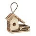 Produktbild Relaxdays Vogelhaus zum Aufhängen, klassisches Vogelhäuschen aus Holz, handgemachte Vogelvilla zur Dekoration, natur