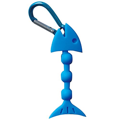 Daiya - Soporte para tees de golf con mosquetón, diseño de espina de pescado azul azul