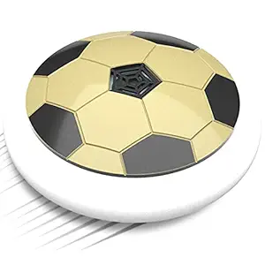 USB Rechargeable Battery Powered Hover Football Indoor Floating Hoverball Soccer | Air Football Pro | Original Made in India Fun Toy for Boys and Kids (Gold)