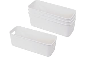 GmeDhc 4 Stück Aufbewahrungsbox, Aufbewahrungskorb mit Griffen, Kunststoff Organizer Box, Ordnungsboxen, für Küche, Badezimmer, Küchenschrank, Kosmetik, Kinderzimmer, Büro