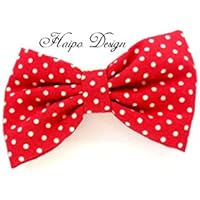 Haarspange Stoffschleife rot weiße Pünktchen