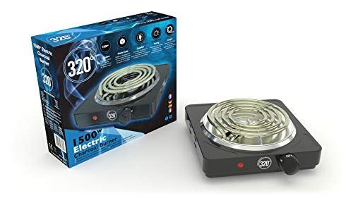 320° 1500W Hornillo Cachimba eléctrico superior para carbón (1500W ELECTRICA) + cable largo de 140 cm