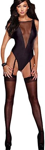 HarrowandSmith Women's Lingerie Black Cozy Cotton Jumpsuit Seducing Danger Teddy Lingerie
