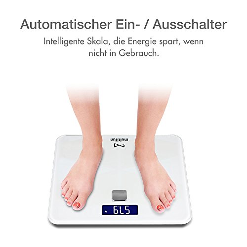 Smarte Digitale Körperfettwaage Gewichtswaage,multifun Personenwaage Körperwaage 5kg-150kg via Bluetooth Körperanalysegeräte inklusive Vermessung von Körpergewicht Körperfett Körperwasser Knochen und Muskemaße usw - 7