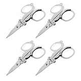 Metal Paper Craft Shred Scissors 4 Pcs Silver Tone