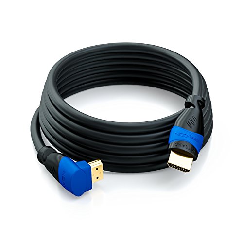 deleyCON 1m HDMI 270° Grad Winkel Kabel – kompatibel zu HDMI 2.0/1.4 – UHD / 4K / HDR / 3D / 1080p / 2160p / ARC – High Speed mit Ethernet - 3