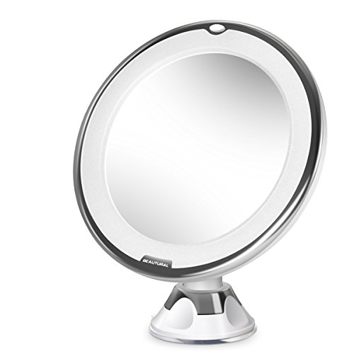 Beautural LED Beleuchtet Kompaktspiegel 10-Fach Vergrößerung Schminkspiegel mit 360 ° schwenkbare Drehkugel und integriertem Saugnapf für Make up, Rasur, Reise und Bad Beautural LED Beleuchtet Kompaktspiegel 10-Fach Vergrößerung Schminkspiegel mit 360 ° schwenkbare Drehkugel und integriertem Saugnapf für Make up, Rasur, Reise und Bad