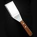 Produktbild LIKECAR Teppanyaki Dreh Grillspatel Edelstahl mit Holzgriff chaufel mit Holzstiel Spatula Pfannenwender 12cm