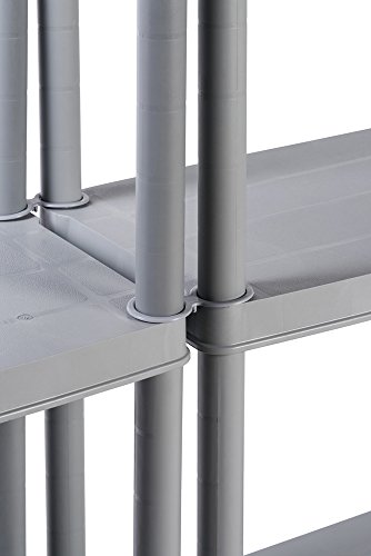 Tolles Kunststoffregal für den Haushalt ! Haushaltsregal mit 4 Böden in einem hellen Grau! Hält 25kg pro Boden! - 3