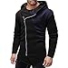 Produktbild Männer Pullover Splicing Kapuzenpullover Slanted Zipper Pullover Langarm Kapuzenpulli Herbst Winter Tops Bluse Beiläufig Sweatshirt O-Neck Kapuzenpullover Felicove