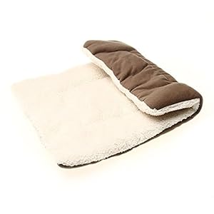 Upper Alfombra Sauve para Mascotas Manta Blanco + Marrón 48x35x3cm Antideslizante Cama para Perro Asiento para Mascotas