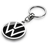 Volkswagen 000087010BQ Portachiavi con logo VW, Unisex - Adulto, nero, diametro 37 mm