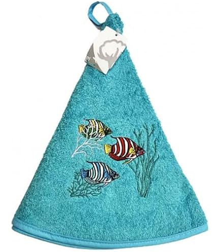 Torchon Jacquard Arbre Vie Essuie-Main Rond Éponge Jacquard Arbre De Vie Noir - 70x35 Cm - Coton Absorbant Torchon Main