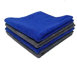 SOBBY Microfiber Car Cleaning,Detailing & Polishing Cloth - Set of 4-340 GSM (40cm x 40cm, Multicolor)