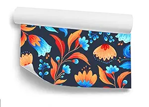 Floral Decor Wallpaper Beautiful Floral Wall Sticker for Home D?cor, Living Room, Bedroom, Hall, Kids Room, Play Room(Self Adhesive Vinyl, Waterproof)(DD 620) (16 X 50 INCH)