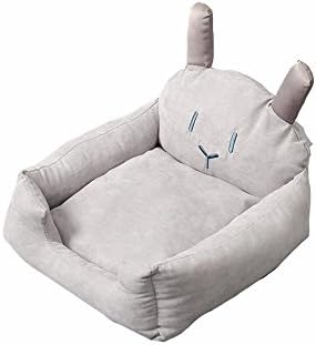 DALL Beds FS-403 Cartoon Cute Cats And Dogs Pet Bed Square Shape Four Seasons Universal Soft And Comfortable Removable Wash (Color : Gray, Size : L)