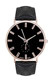 New Trend Unisex Armbanduhr Damen-Uhr Herren-Uhr Analog Quarzwerk Leder-Armband Chronograph mit Dornschließe