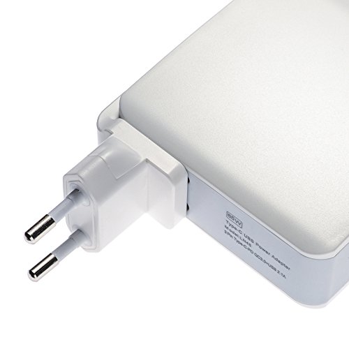 USB-C-Ladegerät, eTzone 65 W Ausgabe QC 3.0 Typ-C 3 Anschluss Schnell-Ladegerät für Apple MacBook, Google Pixel, Dell XPS 12, Chromebook Google Pixel - 3