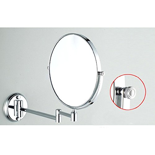 HQdeal Vergrößerung Doppelseitige Schwenkbare Schminkspiegel Wandspiegel Badspiegel Kosmetikspiegel Erweiterung Faltende Rasierspiegel Make-up-Spiegel- Chrom Finish - 2
