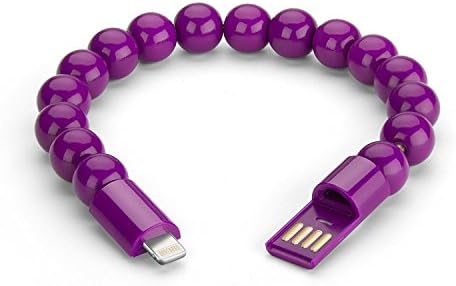 Bead Bracelet Lightning Charging Cable USB for Apple iPhone 5, 6, 6 Plus, 6-7, Plus and iPad gold purple