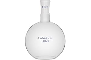 Labasics 50ml Vetro Pallone Laboratorio a Fondo Piatto a Collo Singolo, Single Neck Flat Bottom Boiling Flask Matraccio da laboratorio con Giunto Esterno Conico Standard 24/40 (1000ml)