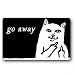 Produktbild 59,9 cm (L) X 39,9 cm (W), 3/40,6 cm Stärke, weiße Katze mit Mittelfinger Humor Funny Spruch & Zitate: Go Away-Eingang Fußmatte Fußmatte S40