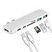 Produktbild KOBWA 7 in1 USB C Hub, Thunderbolt 3 + HDMI + usb-c + USB 3.1 + SD-Kartenleser, Adapter für 13"/15" MacBook Pro 2016/2017, Tragbar Handy Safe