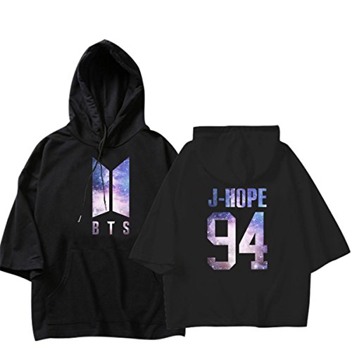 Vannie Unisex Bts Fans Short Sleeve Hoodie Bts Starry Sky