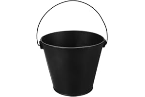 Happyyami Seau à graisse pour barbecue - Noir - Seau à cendres - Seau à charbon à granulés - Pour cheminées, foyers, fours pour barbecue, fumoir, accessoires de barbecue