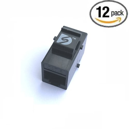 DIGISEC RJ45 Cat6 Keystone Ethernetkabel Kupplung Cat6 8P8C Netzwerkkabel Verbinder RJ45F auf RJ45F Buchse (12-Stück, Schwarz)