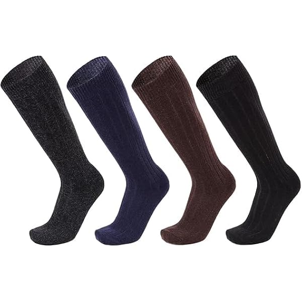 3 Paia Calzini Lunghi Termici Uomo | Modello Militare Imbottito | Misto Lana Taglia 39-45 | Sock Stack