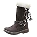 Produktbild Btruely Schuhe Damen Groß Größe Stiefeletten Flache Gefüttert Schuhe Frauen Winterstiefel Bandage Freizeitschuhe Warme Pelzstiefel