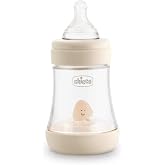 Artsana Chicco Perfect 5 biyo fonksiyonlu şişe, silikon vantuzlu, yavaş, 0 ay i&ccedil;in, Intuiflow sistemli, 150 ml, bej