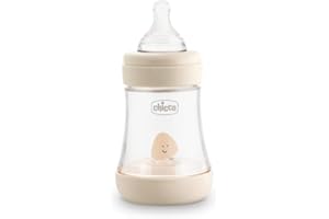 Chicco Biberones Anticólicos con Tetina de Silicona, Beige, 1 Unidad (Paquete de 1)