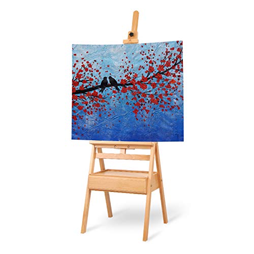 Kurtzy Artista Studio Cavalletto - Professionale Portatile Legno di Faggio Cavalletto con H150cm (59.05