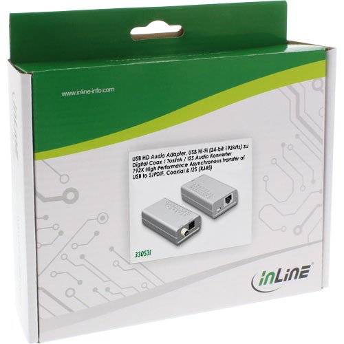 InLine USB HD Adapter, Hi-Fi (24-bit 192KHz) auf Digital Coax/Toslink/I2S Audio Konverter - 4