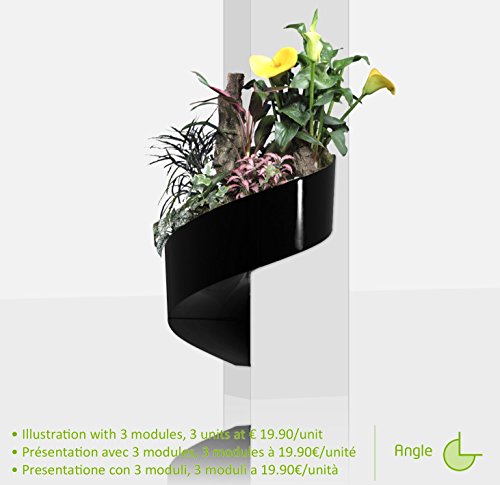 Modul’Green – Designer blumentopf für Wände – drinnen & draußen – schwarz - 3