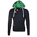 Produktbild FeiBeauty Männer Farbabstufungen Button Hoodie schrägen Kragen Pullover Sweatshirt