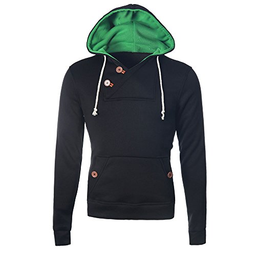 Preisvergleich Produktbild FeiBeauty Männer Farbabstufungen Button Hoodie schrägen Kragen Pullover Sweatshirt