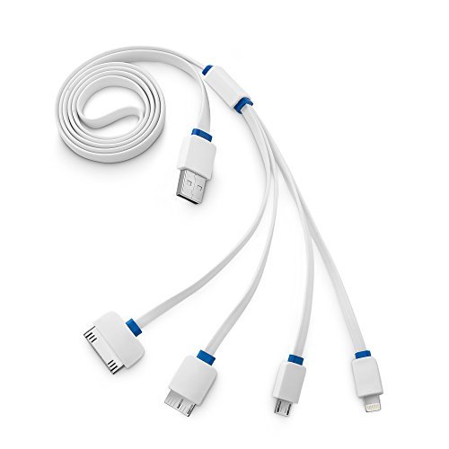 Ladekabel 4 in 1 USB Kabel Datenkabel Multi Mehrfach Adapter Kabel für iPhone 6s, Plus, 5, 8 Pin -IOS 9 – iPhone 3, 4 30 Polig – Micro USB Samsung, Sony, LG, Nokia, HTC, etc. – Micro USB 3.0 Samsung Galaxy S6, Note 3 etc. / in Schwarz von OKCS - 2
