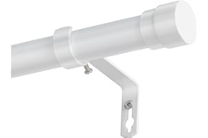 BellaHills 1 Pezzi Bastone Tenda Estensibile, 76-230cm Bastoni per Tende con Staffe in Diametro 25mm, impermeabile e antiruggine, Aste per Tende Set per Camera da Letto, Soggiorno, Cucina, Bianco