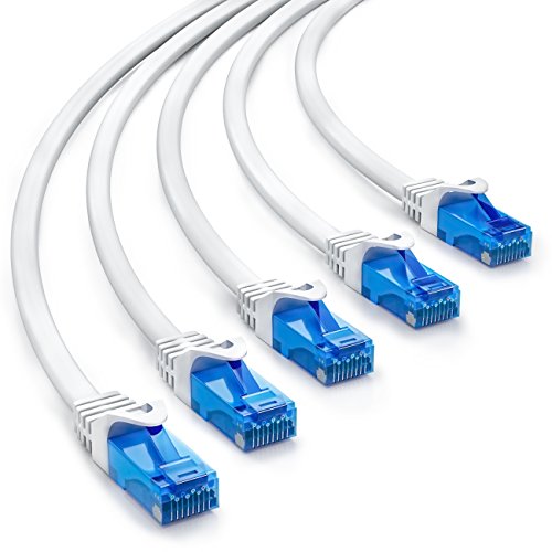[SET 5 Stück] deleyCON 0,5m CAT6 Netzwerkkabel / U-UTP RJ45 / CAT-6 Lan Kabel Patchkabel Kupfer / Switch Router Modem Repeater Patchpanel – Weiß - 3
